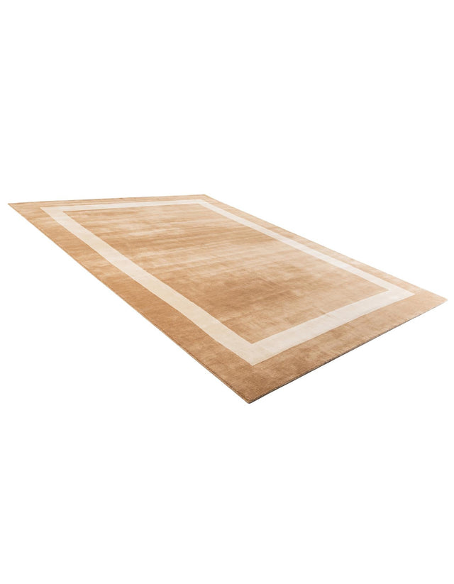 Latte Brown 10' x 14' 1 Jill Zarin Border Wool Rectangle Area Rug 80% Wool & 20% Cotton Hand Made Luxury All Natural Carpet for Interior Design for Sale at Rug Engine