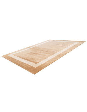 Latte Brown 10' x 14' 1 Jill Zarin Border Wool Rectangle Area Rug 80% Wool & 20% Cotton Hand Made Luxury All Natural Carpet for Interior Design for Sale at Rug Engine