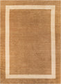 Latte Brown 10' x 14' 1 Jill Zarin Border Wool Rectangle Area Rug 80% Wool & 20% Cotton Hand Made Luxury All Natural Carpet for Interior Design for Sale at Rug Engine