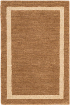 Latte Brown 2' 2 x 3' 1 Jill Zarin Border Wool Rectangle Area Rug 80% Wool & 20% Cotton Hand Made Luxury All Natural Carpet for Interior Design for Sale at Rug Engine