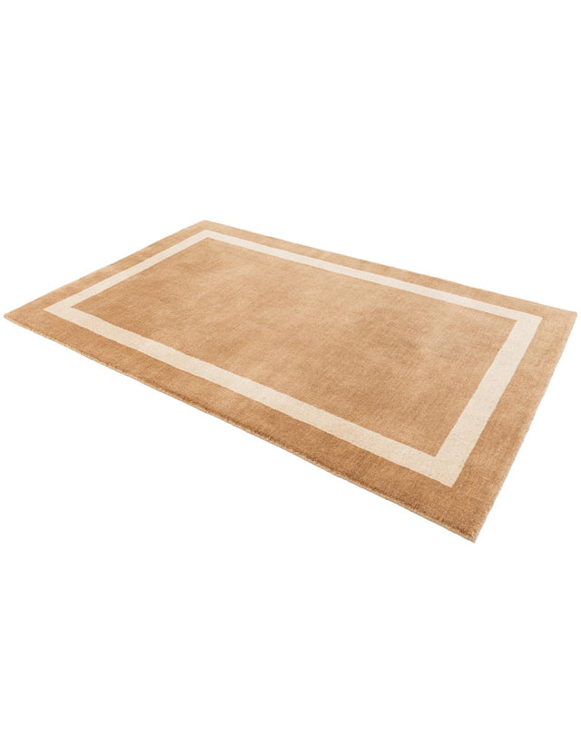 Latte Brown 3' 3 x 5' 3 Jill Zarin Border Wool Rectangle Area Rug 80% Wool & 20% Cotton Hand Made Luxury All Natural Carpet for Interior Design for Sale at Rug Engine