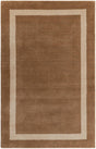 Latte Brown 3' 3 x 5' 3 Jill Zarin Border Wool Rectangle Area Rug 80% Wool & 20% Cotton Hand Made Luxury All Natural Carpet for Interior Design for Sale at Rug Engine