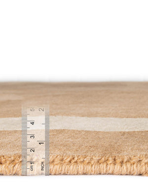 Latte Brown 5' 1 x 8' Jill Zarin Border Wool Rectangle Area Rug 80% Wool & 20% Cotton Hand Made Luxury All Natural Carpet for Interior Design for Sale at Rug Engine