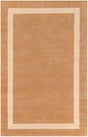 Latte Brown 5' 1 x 8' Jill Zarin Border Wool Rectangle Area Rug 80% Wool & 20% Cotton Hand Made Luxury All Natural Carpet for Interior Design for Sale at Rug Engine