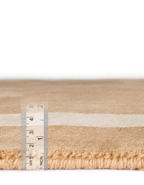 Latte Brown 2' x 6' 1 Jill Zarin Border Wool Runner Area Rug 80% Wool & 20% Cotton Hand Made Luxury All Natural Carpet for Interior Design for Sale at Rug Engine