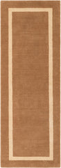 Latte Brown 2' x 6' 1 Jill Zarin Border Wool Runner Area Rug 80% Wool & 20% Cotton Hand Made Luxury All Natural Carpet for Interior Design for Sale at Rug Engine