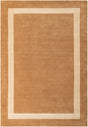 Latte Brown 6' 1 x 9' Jill Zarin Border Wool Rectangle Area Rug 80% Wool & 20% Cotton Hand Made Luxury All Natural Carpet for Interior Design for Sale at Rug Engine