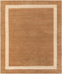 Latte Brown 7' 10 x 10' Jill Zarin Border Wool Rectangle Area Rug 80% Wool & 20% Cotton Hand Made Luxury All Natural Carpet for Interior Design for Sale at Rug Engine