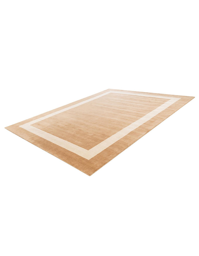 Latte Brown 9' x 12' Jill Zarin Border Wool Rectangle Area Rug 80% Wool & 20% Cotton Hand Made Luxury All Natural Carpet for Interior Design for Sale at Rug Engine
