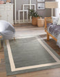 Earl Gray 3' 3 x 5' 3 Jill Zarin Border Wool Rectangle Area Rug 80% Wool & 20% Cotton Hand Made Luxury All Natural Carpet for Interior Design for Sale at Rug Engine