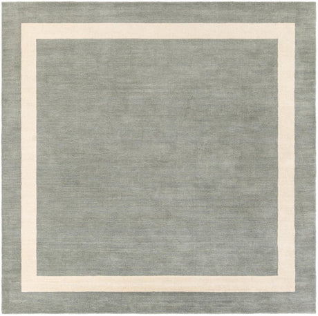 Earl Gray 7' 10 x 7' 10 Jill Zarin Border Wool Square Area Rug 80% Wool & 20% Cotton Hand Made Luxury All Natural Carpet for Interior Design for Sale at Rug Engine
