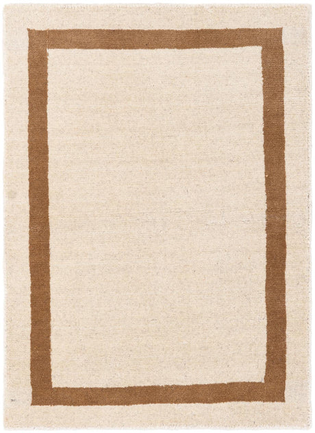 Ivory 2' 2 x 3' 1 Jill Zarin Border Wool Rectangle Area Rug 80% Wool & 20% Cotton Hand Made Luxury All Natural Carpet for Interior Design for Sale at Rug Engine