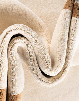 Ivory 9' x 12' Jill Zarin Border Wool Rectangle Area Rug 80% Wool & 20% Cotton Hand Made Luxury All Natural Carpet for Interior Design for Sale at Rug Engine