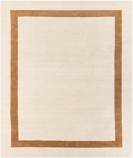 Ivory 7' 10 x 10' Jill Zarin Border Wool Rectangle Area Rug 80% Wool & 20% Cotton Hand Made Luxury All Natural Carpet for Interior Design for Sale at Rug Engine