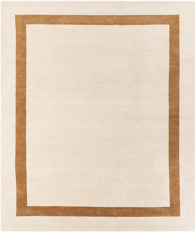 Ivory 7' 10 x 10' Jill Zarin Border Wool Rectangle Area Rug 80% Wool & 20% Cotton Hand Made Luxury All Natural Carpet for Interior Design for Sale at Rug Engine