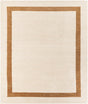 Ivory 7' 10 x 10' Jill Zarin Border Wool Rectangle Area Rug 80% Wool & 20% Cotton Hand Made Luxury All Natural Carpet for Interior Design for Sale at Rug Engine