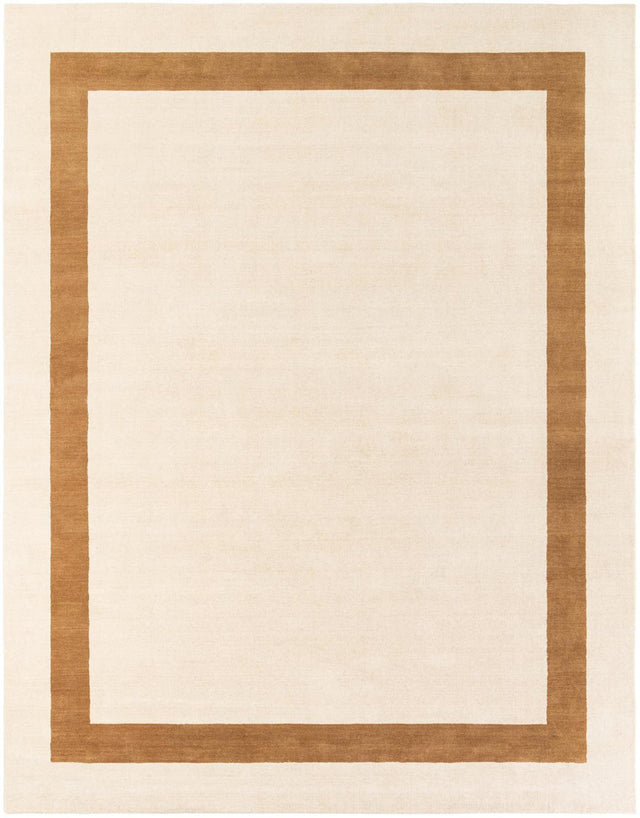 Ivory 9' x 12' Jill Zarin Border Wool Rectangle Area Rug 80% Wool & 20% Cotton Hand Made Luxury All Natural Carpet for Interior Design for Sale at Rug Engine
