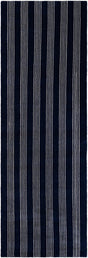 Cobalt Blue 3' 3 x 10' Jill Zarin Striped Wool Runner Area Rug 80% Wool & 20% Cotton Hand Made Luxury All Natural Carpet for Interior Design for Sale at Rug Engine
