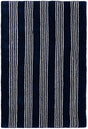 Cobalt Blue 2' 2 x 3' 1 Jill Zarin Striped Wool Rectangle Area Rug 80% Wool & 20% Cotton Hand Made Luxury All Natural Carpet for Interior Design for Sale at Rug Engine