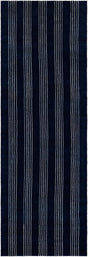 Cobalt Blue 2' 7 x 8' Jill Zarin Striped Wool Runner Area Rug 80% Wool & 20% Cotton Hand Made Luxury All Natural Carpet for Interior Design for Sale at Rug Engine