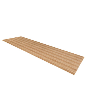Latte Brown 3' 3 x 10' Jill Zarin Striped Wool Runner Area Rug 80% Wool & 20% Cotton Hand Made Luxury All Natural Carpet for Interior Design for Sale at Rug Engine