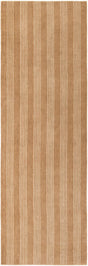 Latte Brown 3' 3 x 10' Jill Zarin Striped Wool Runner Area Rug 80% Wool & 20% Cotton Hand Made Luxury All Natural Carpet for Interior Design for Sale at Rug Engine