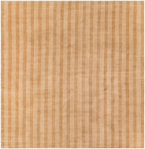 Latte Brown 10' x 10' Jill Zarin Striped Wool Square Area Rug 80% Wool & 20% Cotton Hand Made Luxury All Natural Carpet for Interior Design for Sale at Rug Engine