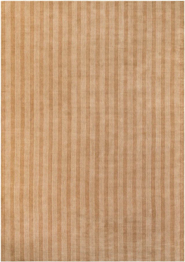 Latte Brown 10' x 14' 1 Jill Zarin Striped Wool Rectangle Area Rug 80% Wool & 20% Cotton Hand Made Luxury All Natural Carpet for Interior Design for Sale at Rug Engine