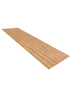 Latte Brown 3' 3 x 12' Jill Zarin Striped Wool Runner Area Rug 80% Wool & 20% Cotton Hand Made Luxury All Natural Carpet for Interior Design for Sale at Rug Engine