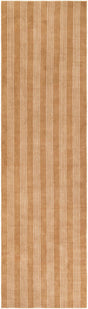 Latte Brown 3' 3 x 12' Jill Zarin Striped Wool Runner Area Rug 80% Wool & 20% Cotton Hand Made Luxury All Natural Carpet for Interior Design for Sale at Rug Engine