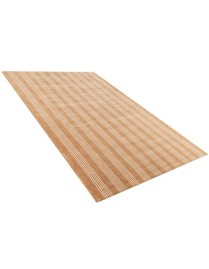 Latte Brown 5' 1 x 8' Jill Zarin Striped Wool Rectangle Area Rug 80% Wool & 20% Cotton Hand Made Luxury All Natural Carpet for Interior Design for Sale at Rug Engine