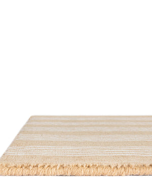 Latte Brown 2' x 6' 1 Jill Zarin Striped Wool Runner Area Rug 80% Wool & 20% Cotton Hand Made Luxury All Natural Carpet for Interior Design for Sale at Rug Engine
