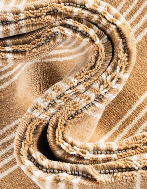 Latte Brown 2' x 6' 1 Jill Zarin Striped Wool Runner Area Rug 80% Wool & 20% Cotton Hand Made Luxury All Natural Carpet for Interior Design for Sale at Rug Engine