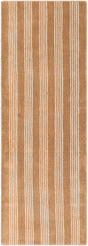 Latte Brown 2' x 6' 1 Jill Zarin Striped Wool Runner Area Rug 80% Wool & 20% Cotton Hand Made Luxury All Natural Carpet for Interior Design for Sale at Rug Engine
