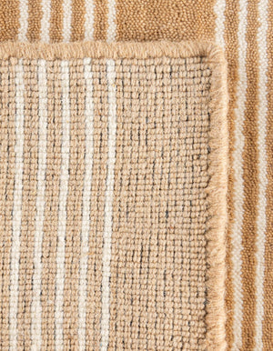 Latte Brown 7' 10 x 7' 10 Jill Zarin Striped Wool Square Area Rug 80% Wool & 20% Cotton Hand Made Luxury All Natural Carpet for Interior Design for Sale at Rug Engine