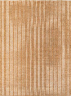 Latte Brown 9' x 12' Jill Zarin Striped Wool Rectangle Area Rug 80% Wool & 20% Cotton Hand Made Luxury All Natural Carpet for Interior Design for Sale at Rug Engine