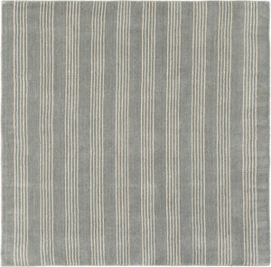 Earl Gray 5' 1 x 5' 1 Jill Zarin Striped Wool Square Area Rug 80% Wool & 20% Cotton Hand Made Luxury All Natural Carpet for Interior Design for Sale at Rug Engine