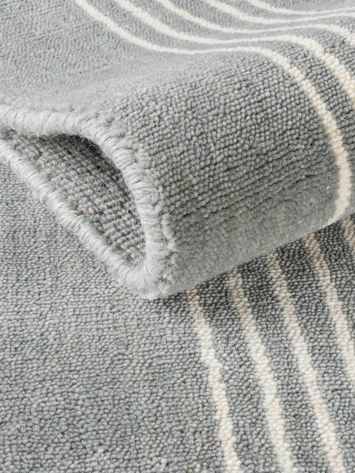 Earl Gray 3' 3 x 5' 3 Jill Zarin Striped Wool Rectangle Area Rug 80% Wool & 20% Cotton Hand Made Luxury All Natural Carpet for Interior Design for Sale at Rug Engine