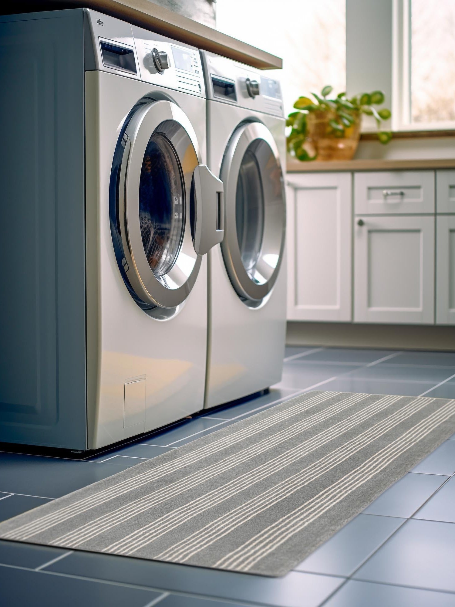 Earl Gray 3' 3 x 12' Jill Zarin Striped Wool Runner Area Rug 80% Wool & 20% Cotton Hand Made Luxury All Natural Carpet for Interior Design for Sale at Rug Engine