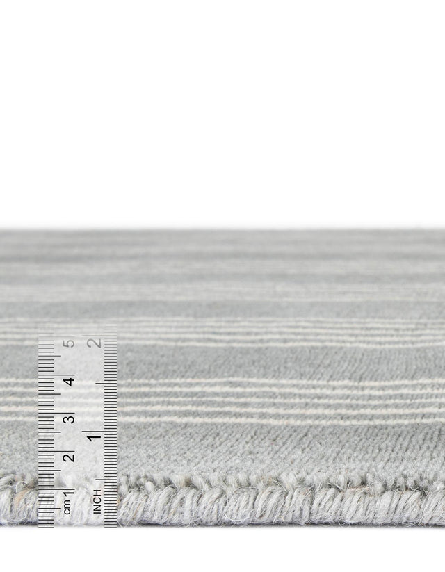 Earl Gray 2' x 4' 1 Jill Zarin Striped Wool Runner Area Rug 80% Wool & 20% Cotton Hand Made Luxury All Natural Carpet for Interior Design for Sale at Rug Engine