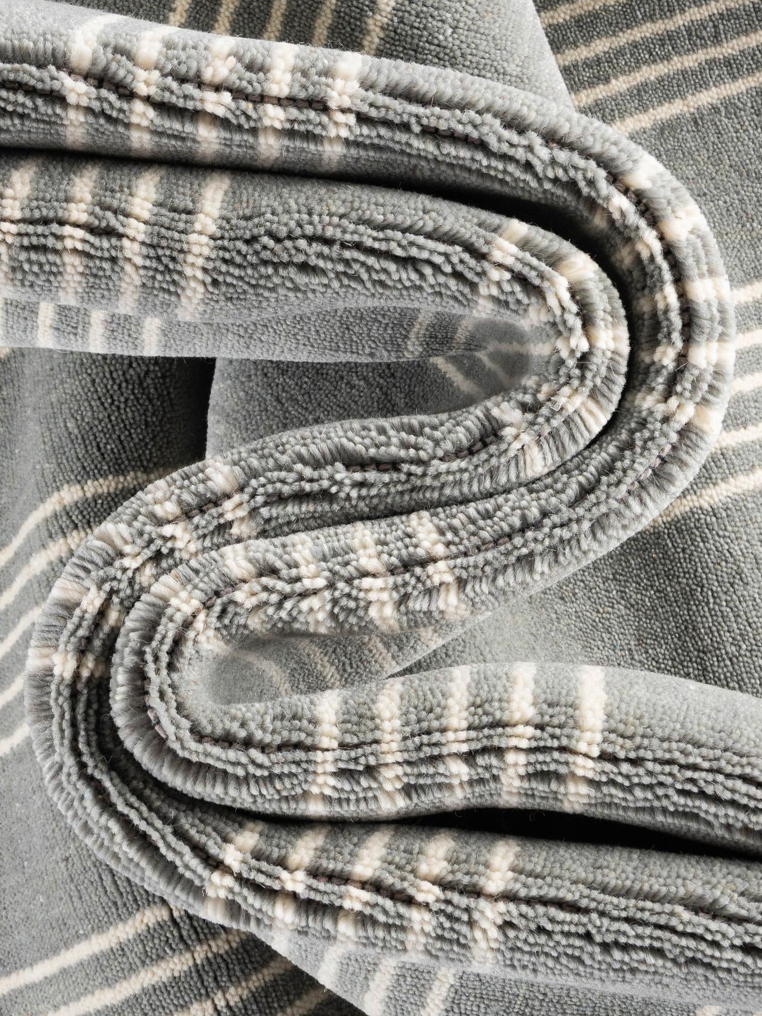 Earl Gray 3' 3 x 12' Jill Zarin Striped Wool Runner Area Rug 80% Wool & 20% Cotton Hand Made Luxury All Natural Carpet for Interior Design for Sale at Rug Engine
