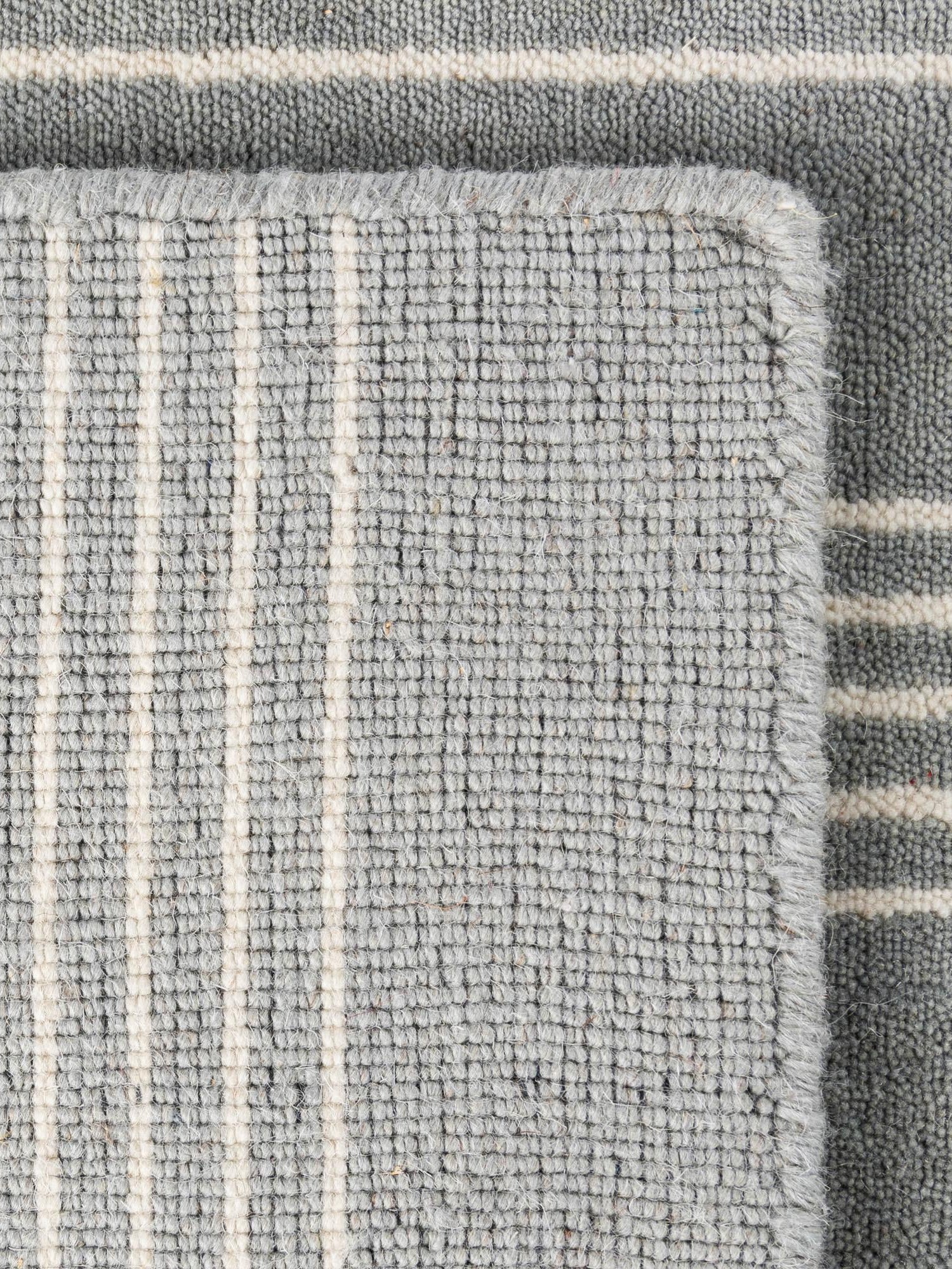Earl Gray 3' 3 x 10' Jill Zarin Striped Wool Runner Area Rug 80% Wool & 20% Cotton Hand Made Luxury All Natural Carpet for Interior Design for Sale at Rug Engine
