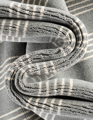 Earl Gray 5' 1 x 5' 1 Jill Zarin Striped Wool Square Area Rug 80% Wool & 20% Cotton Hand Made Luxury All Natural Carpet for Interior Design for Sale at Rug Engine