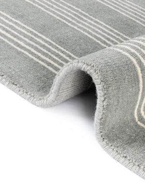Earl Gray 7' 10 x 7' 10 Jill Zarin Striped Wool Square Area Rug 80% Wool & 20% Cotton Hand Made Luxury All Natural Carpet for Interior Design for Sale at Rug Engine