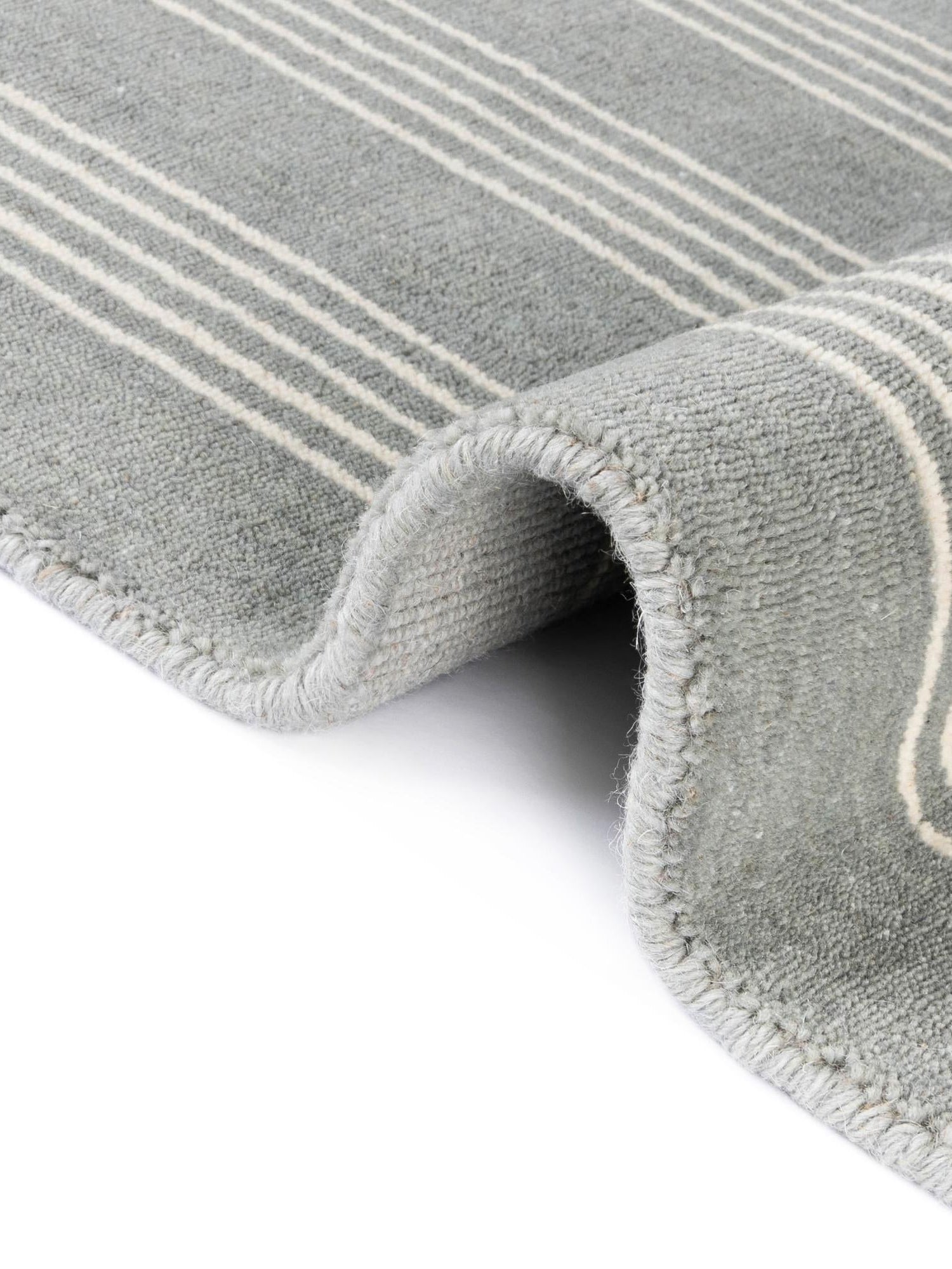 Earl Gray 5' 1 x 5' 1 Jill Zarin Striped Wool Square Area Rug 80% Wool & 20% Cotton Hand Made Luxury All Natural Carpet for Interior Design for Sale at Rug Engine