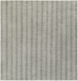 Earl Gray 7' 10 x 7' 10 Jill Zarin Striped Wool Square Area Rug 80% Wool & 20% Cotton Hand Made Luxury All Natural Carpet for Interior Design for Sale at Rug Engine