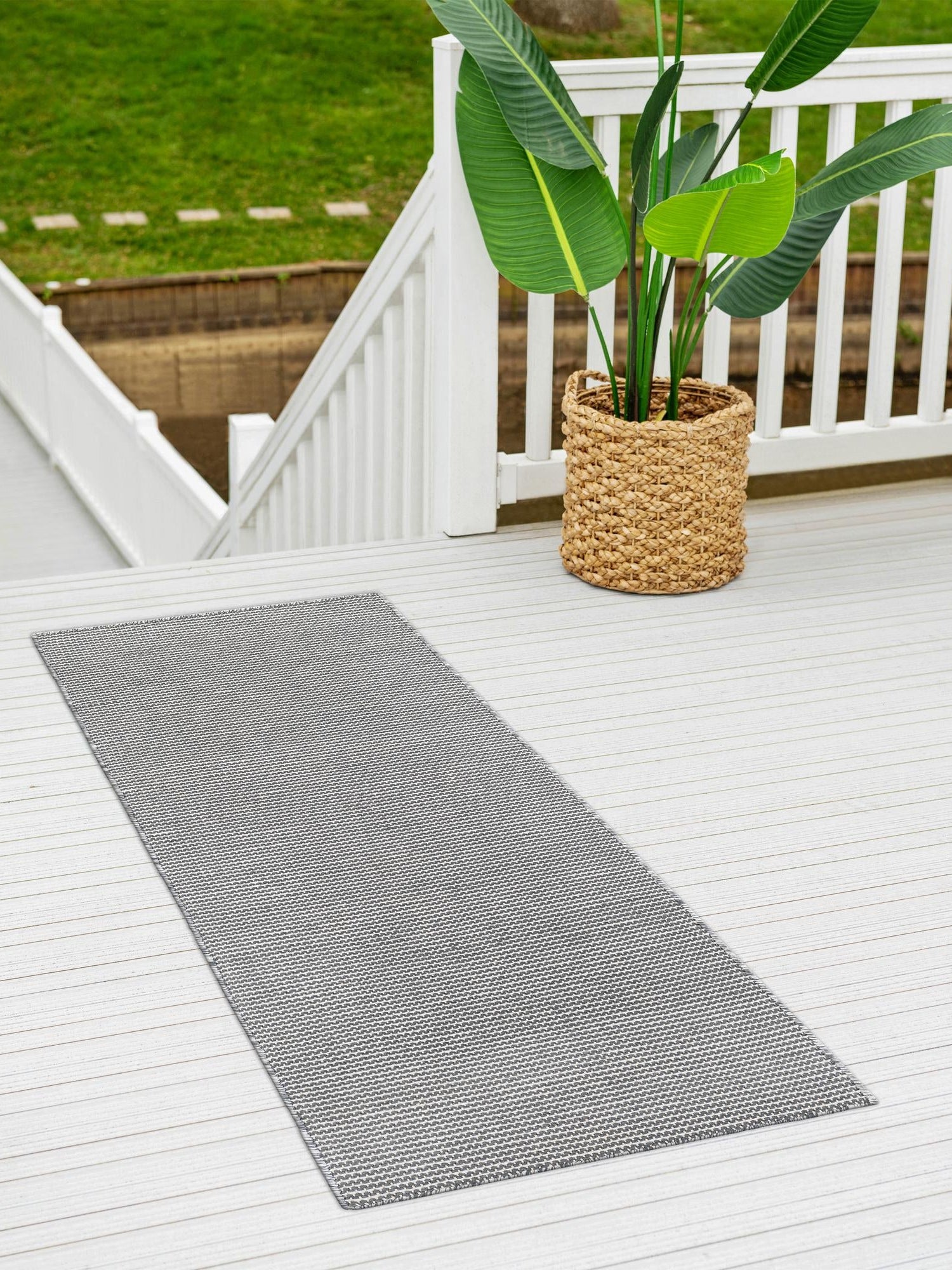 Silver Stars 2' x 6' 1 Jill Zarin Palm Springs Outdoor Runner Area Rug Weather Resistant for Patio, Deck, Terrace, Balcony, Porch Hand Made 100% PET Polyester Outside Carpet for Sale at Rug Engine