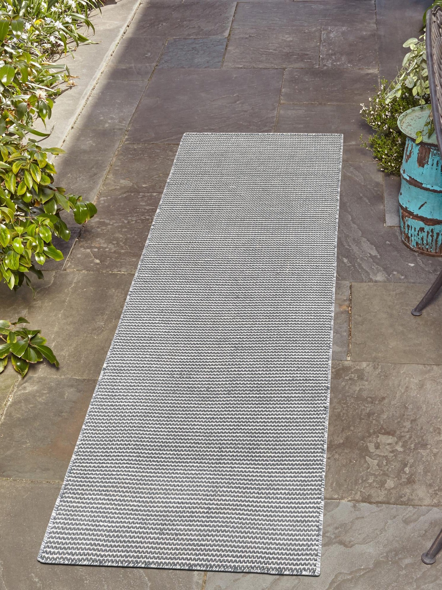 Silver Stars 2' x 6' 1 Jill Zarin Palm Springs Outdoor Runner Area Rug Weather Resistant for Patio, Deck, Terrace, Balcony, Porch Hand Made 100% PET Polyester Outside Carpet for Sale at Rug Engine
