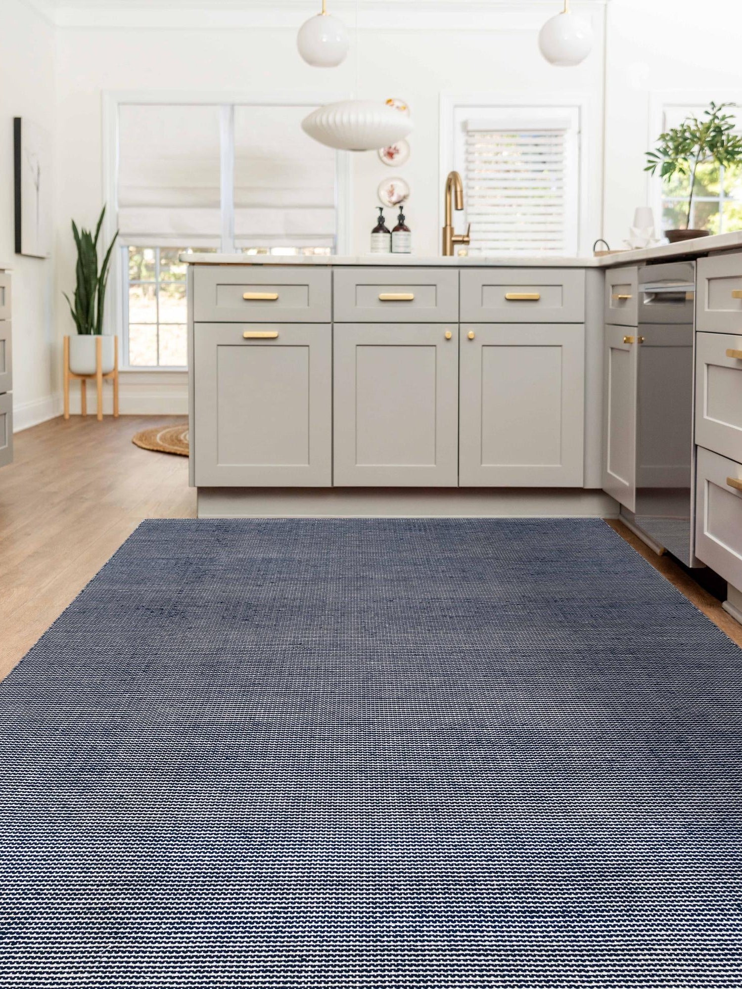 Navy Sky 4' 1 x 6' 1 Jill Zarin Palm Springs Outdoor Rectangle Area Rug Weather Resistant for Patio, Deck, Terrace, Balcony, Porch Hand Made 100% PET Polyester Outside Carpet for Sale at Rug Engine
