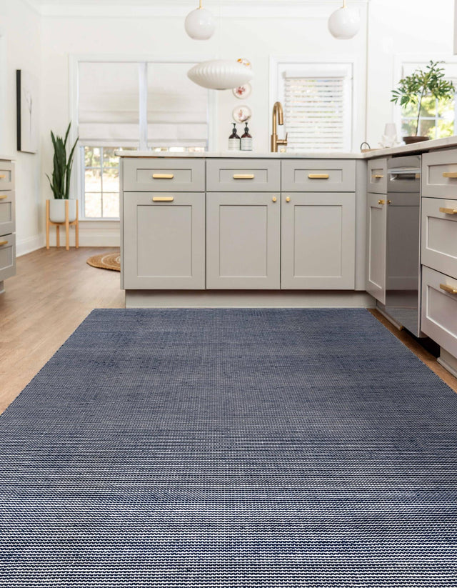 Navy Sky 5' 1 x 8' Jill Zarin Palm Springs Outdoor Rectangle Area Rug Weather Resistant for Patio, Deck, Terrace, Balcony, Porch Hand Made 100% PET Polyester Outside Carpet for Sale at Rug Engine